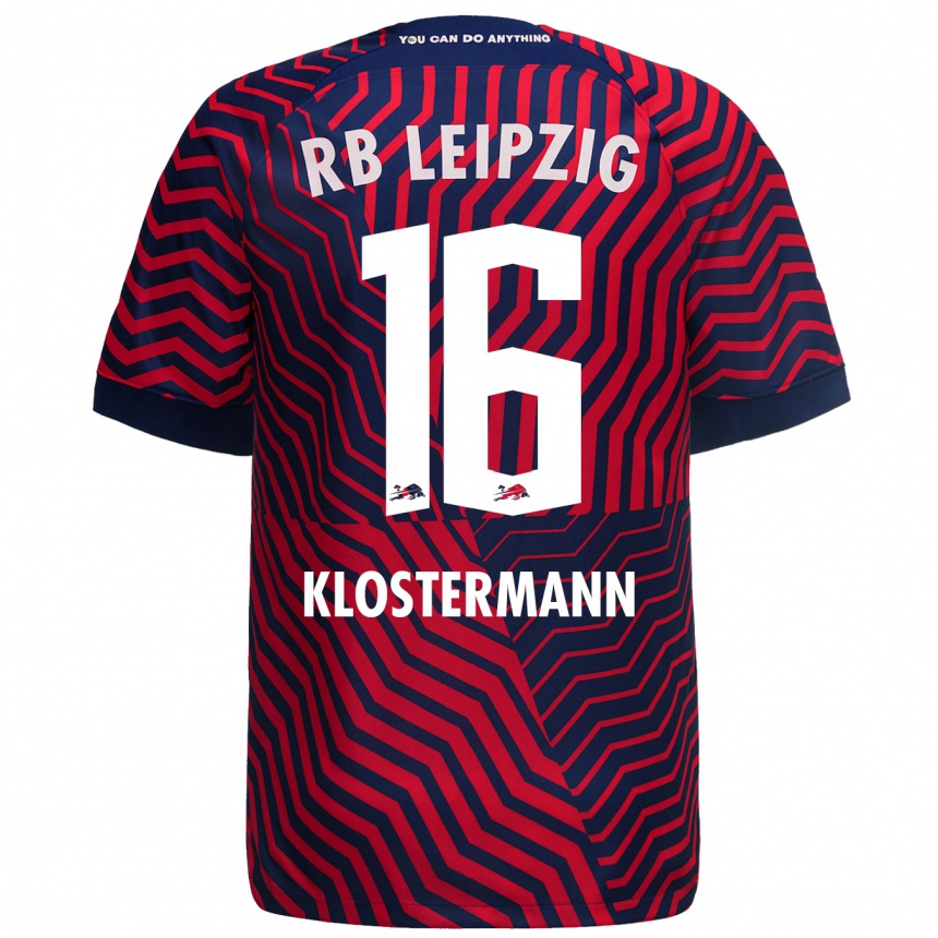 Vaikiškas Lukas Klostermann #16 Mėlyna Raudona Išvykos Marškinėliai 2023/24 T-Shirt