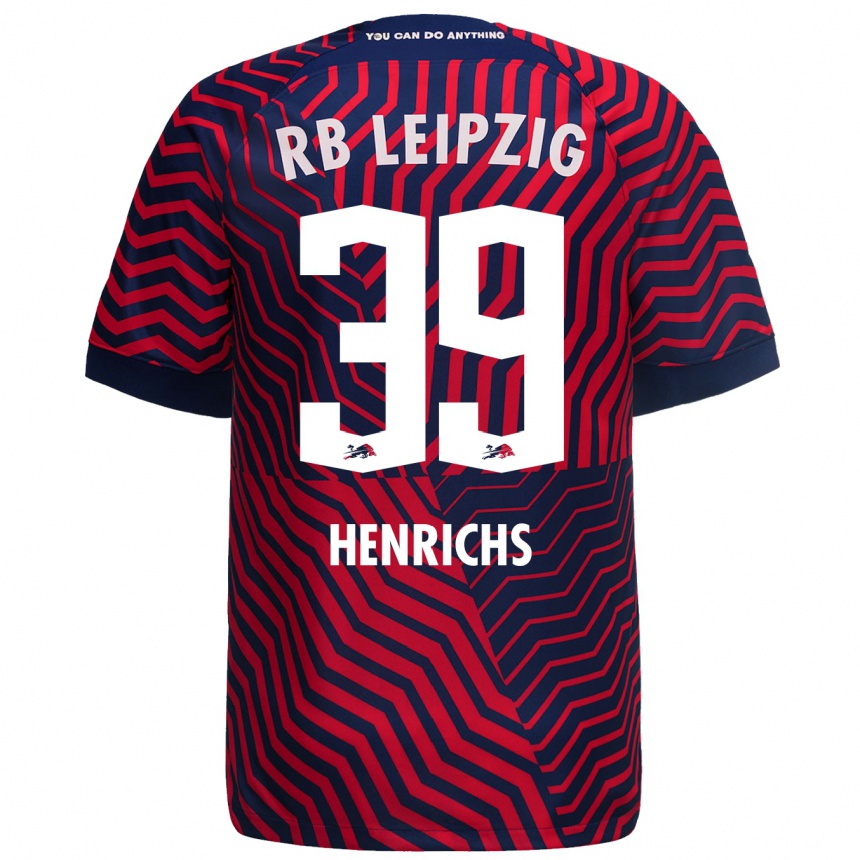 Vaikiškas Benjamin Henrichs #39 Mėlyna Raudona Išvykos Marškinėliai 2023/24 T-Shirt