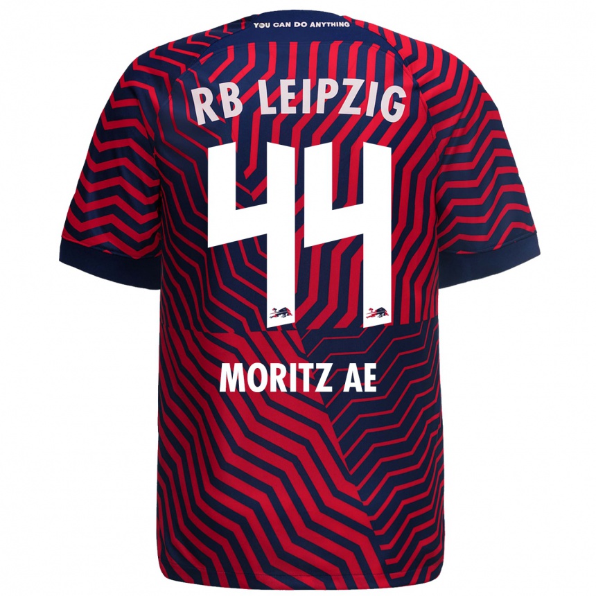 Vaikiškas Moritz Aé #44 Mėlyna Raudona Išvykos Marškinėliai 2023/24 T-Shirt