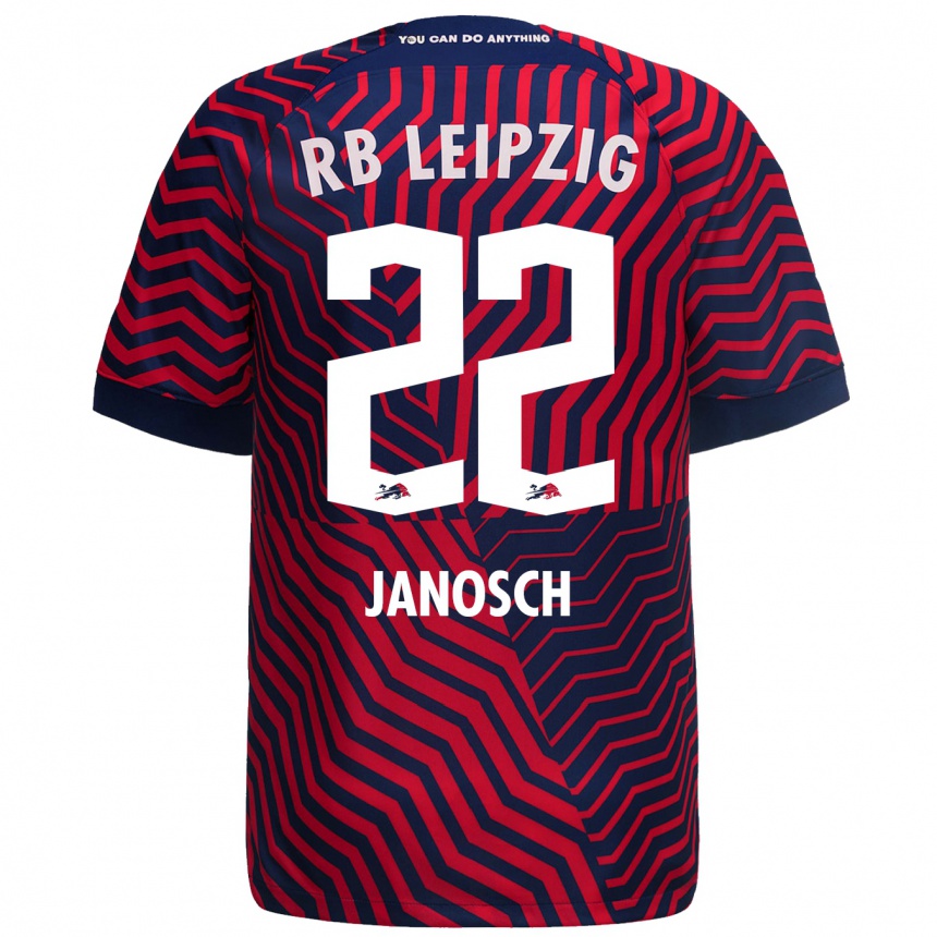 Vaikiškas Luca Janosch #22 Mėlyna Raudona Išvykos Marškinėliai 2023/24 T-Shirt