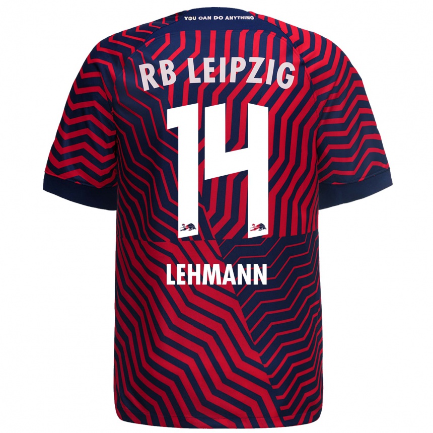 Vaikiškas Noah Lehmann #14 Mėlyna Raudona Išvykos Marškinėliai 2023/24 T-Shirt