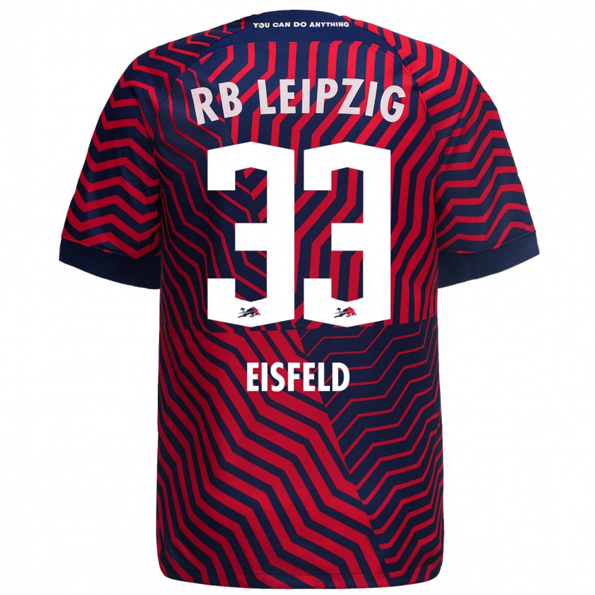 Vaikiškas Tom Eisfeld #33 Mėlyna Raudona Išvykos Marškinėliai 2023/24 T-Shirt