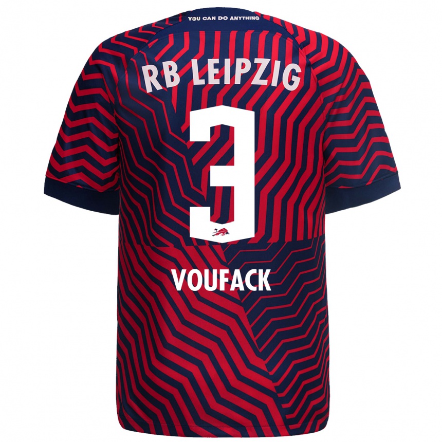 Vaikiškas Lionel Voufack #3 Mėlyna Raudona Išvykos Marškinėliai 2023/24 T-Shirt