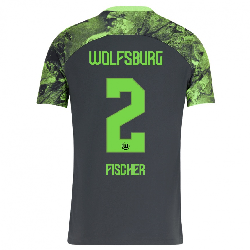 Vaikiškas Kilian Fischer #2 Tamsiai Pilka Išvykos Marškinėliai 2023/24 T-Shirt