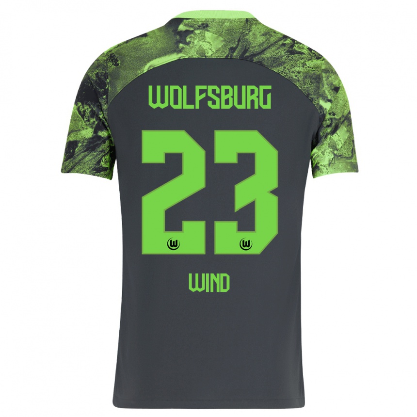 Vaikiškas Jonas Wind #23 Tamsiai Pilka Išvykos Marškinėliai 2023/24 T-Shirt