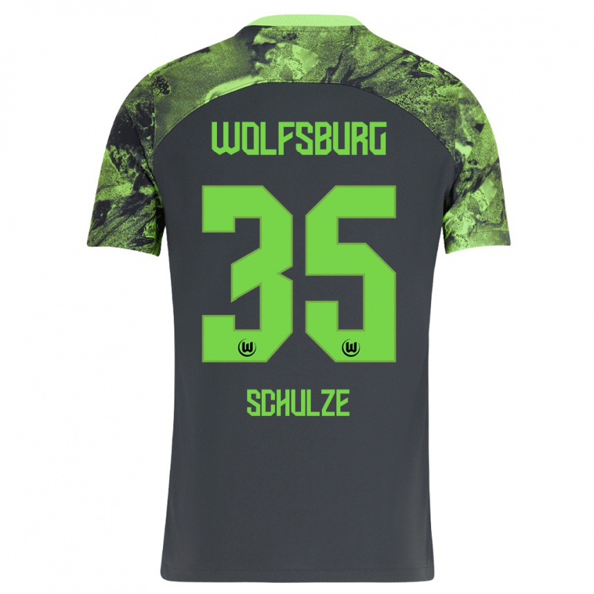 Vaikiškas Philipp Schulze #35 Tamsiai Pilka Išvykos Marškinėliai 2023/24 T-Shirt