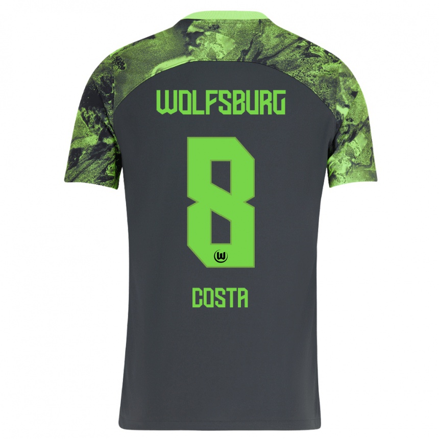 Vaikiškas Jesse Costa #8 Tamsiai Pilka Išvykos Marškinėliai 2023/24 T-Shirt