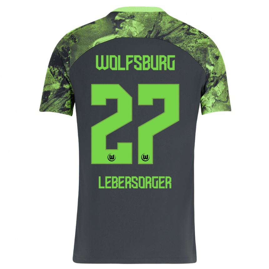 Vaikiškas Kevin Lebersorger #27 Tamsiai Pilka Išvykos Marškinėliai 2023/24 T-Shirt