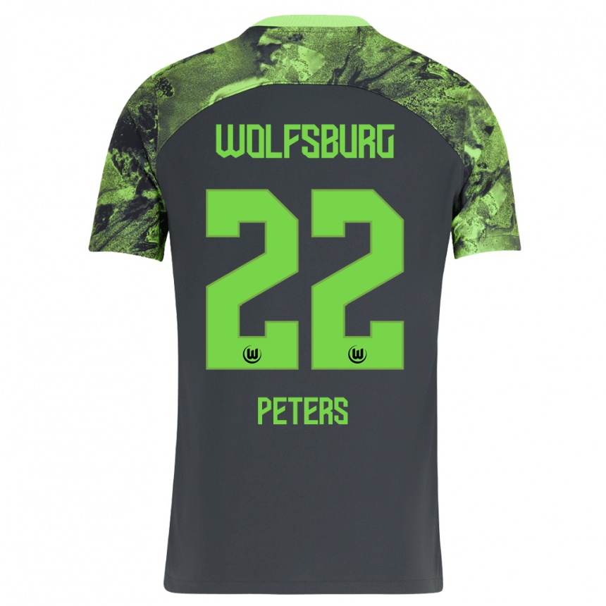 Vaikiškas Laurin Peters #22 Tamsiai Pilka Išvykos Marškinėliai 2023/24 T-Shirt