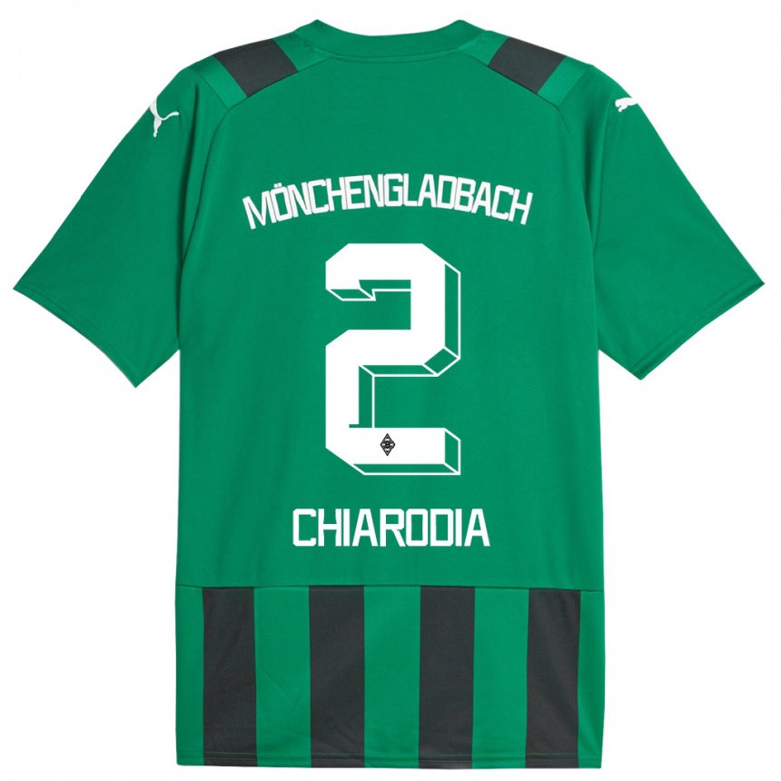 Vaikiškas Fabio Chiarodia #2 Juoda Žalia Išvykos Marškinėliai 2023/24 T-Shirt