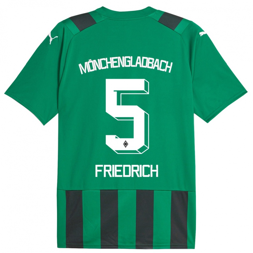 Vaikiškas Marvin Friedrich #5 Juoda Žalia Išvykos Marškinėliai 2023/24 T-Shirt