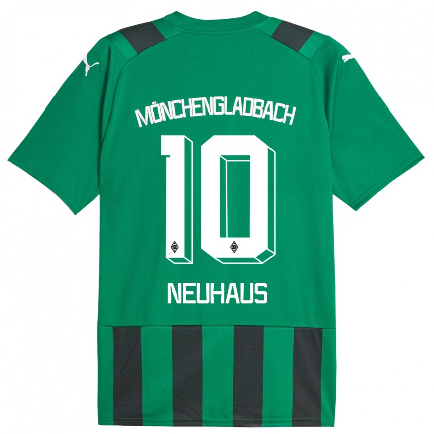 Vaikiškas Florian Neuhaus #10 Juoda Žalia Išvykos Marškinėliai 2023/24 T-Shirt