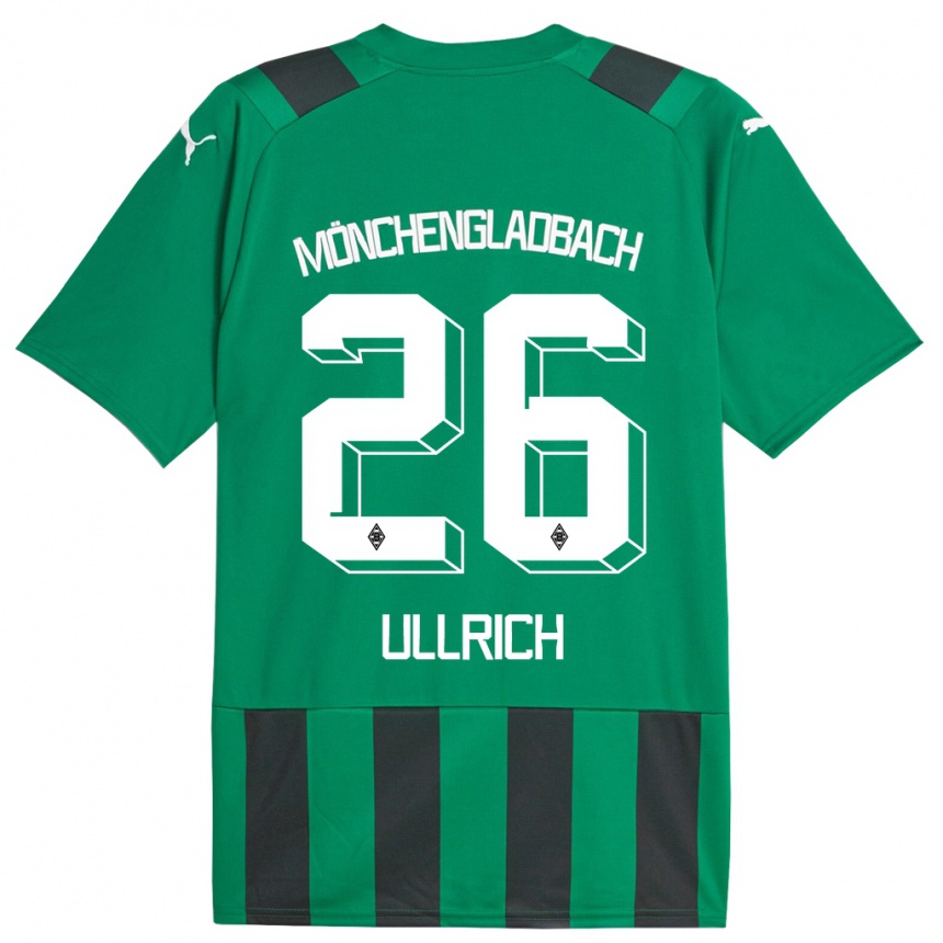 Vaikiškas Lukas Ullrich #26 Juoda Žalia Išvykos Marškinėliai 2023/24 T-Shirt