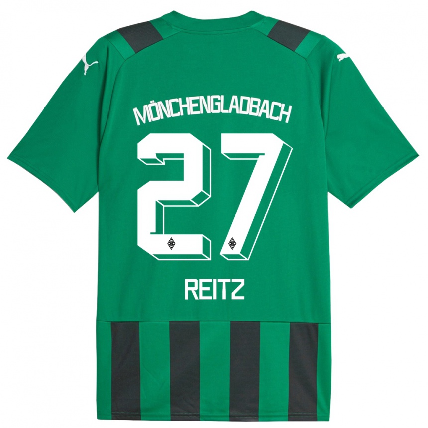 Vaikiškas Rocco Reitz #27 Juoda Žalia Išvykos Marškinėliai 2023/24 T-Shirt