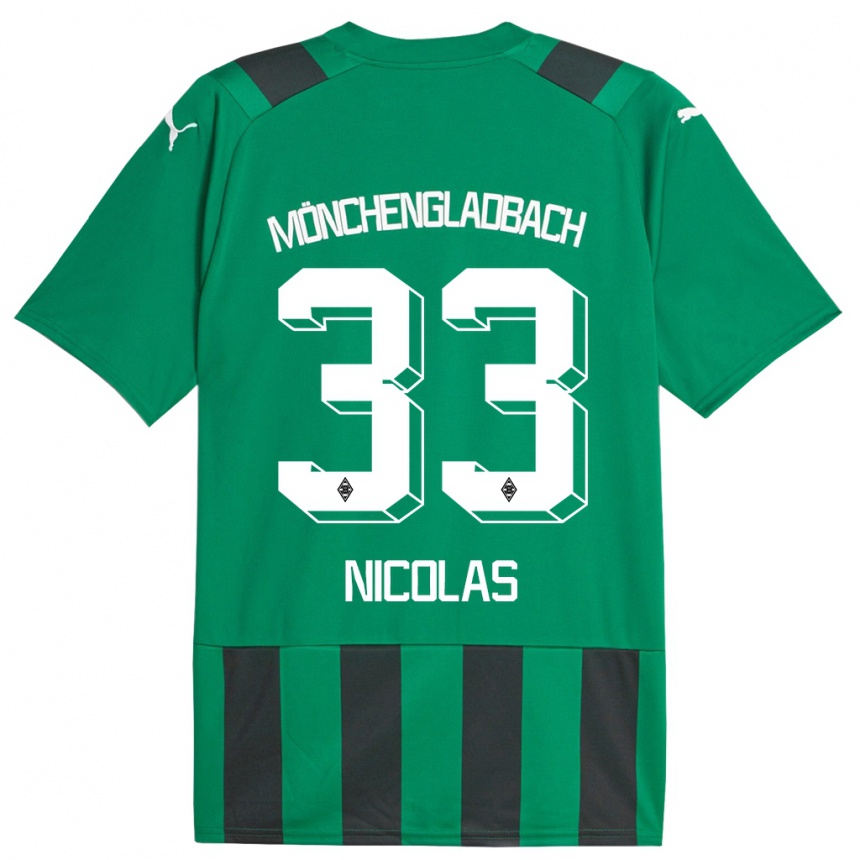 Vaikiškas Moritz Nicolas #33 Juoda Žalia Išvykos Marškinėliai 2023/24 T-Shirt