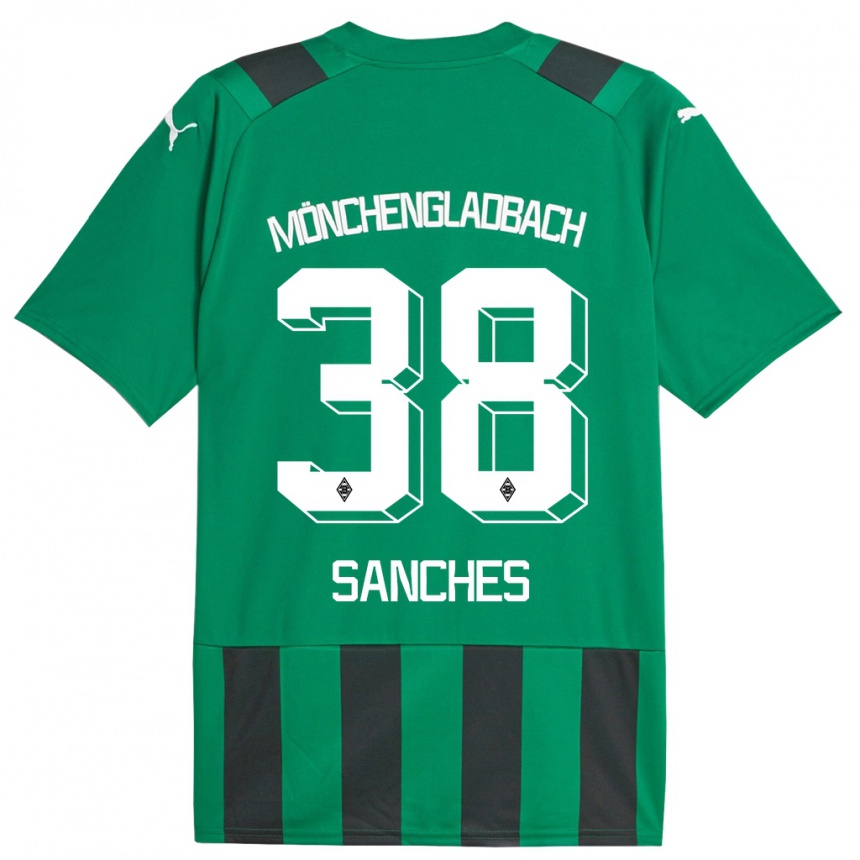 Vaikiškas Yvandro Borges Sanches #38 Juoda Žalia Išvykos Marškinėliai 2023/24 T-Shirt