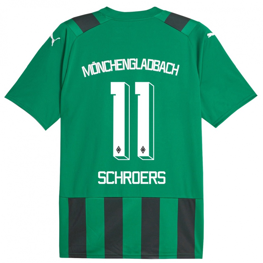 Vaikiškas Mika Schroers #11 Juoda Žalia Išvykos Marškinėliai 2023/24 T-Shirt