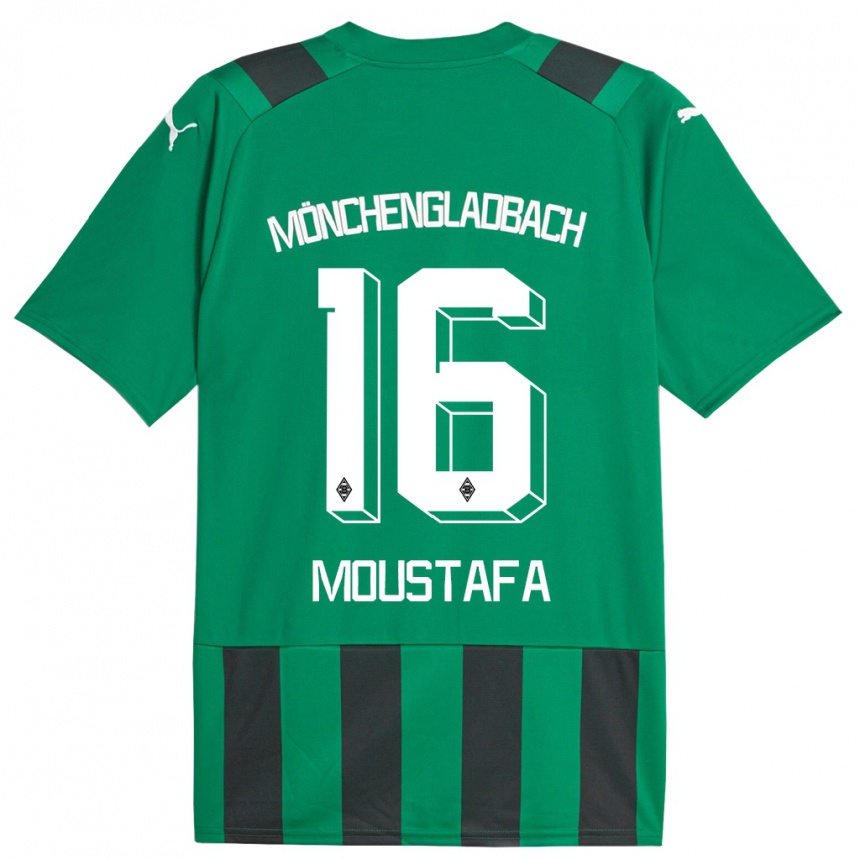 Vaikiškas Moustafa Ashraf Moustafa #16 Juoda Žalia Išvykos Marškinėliai 2023/24 T-Shirt