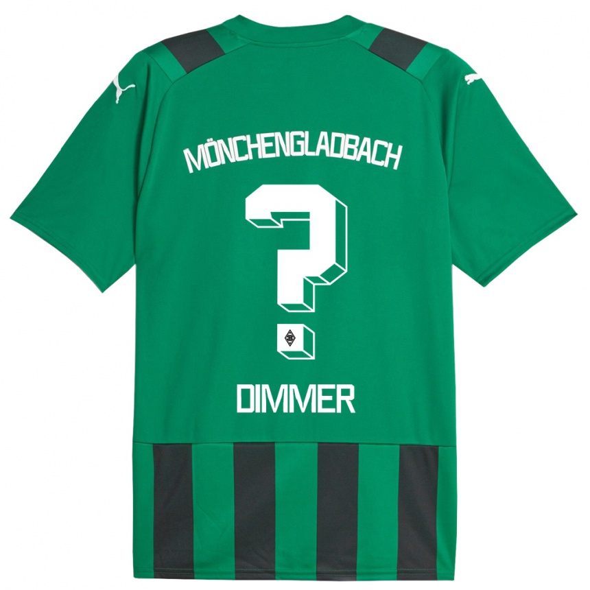 Vaikiškas Florian Dimmer #0 Juoda Žalia Išvykos Marškinėliai 2023/24 T-Shirt