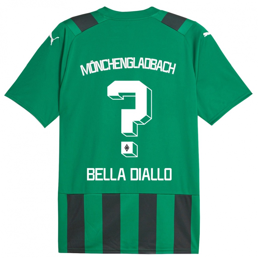 Vaikiškas Oumar Bella Diallo #0 Juoda Žalia Išvykos Marškinėliai 2023/24 T-Shirt