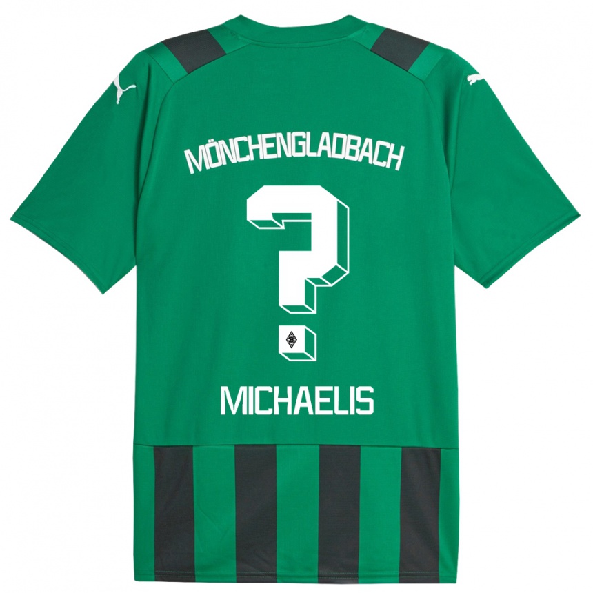 Vaikiškas Yannick Michaelis #0 Juoda Žalia Išvykos Marškinėliai 2023/24 T-Shirt