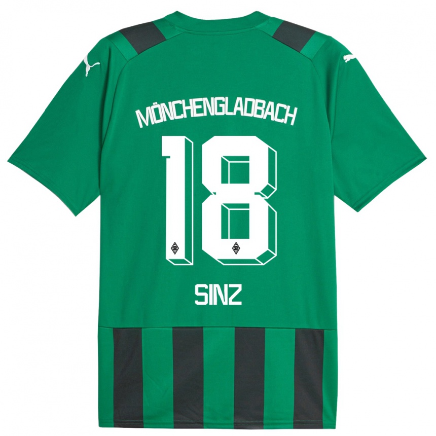 Vaikiškas Michelle Sinz #18 Juoda Žalia Išvykos Marškinėliai 2023/24 T-Shirt