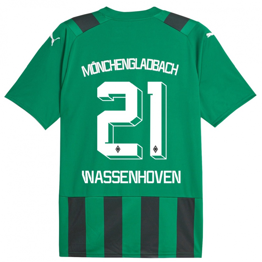 Vaikiškas Michelle Wassenhoven #21 Juoda Žalia Išvykos Marškinėliai 2023/24 T-Shirt