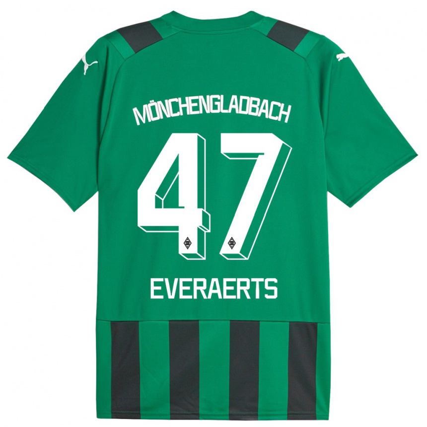 Vaikiškas Kim Everaerts #47 Juoda Žalia Išvykos Marškinėliai 2023/24 T-Shirt