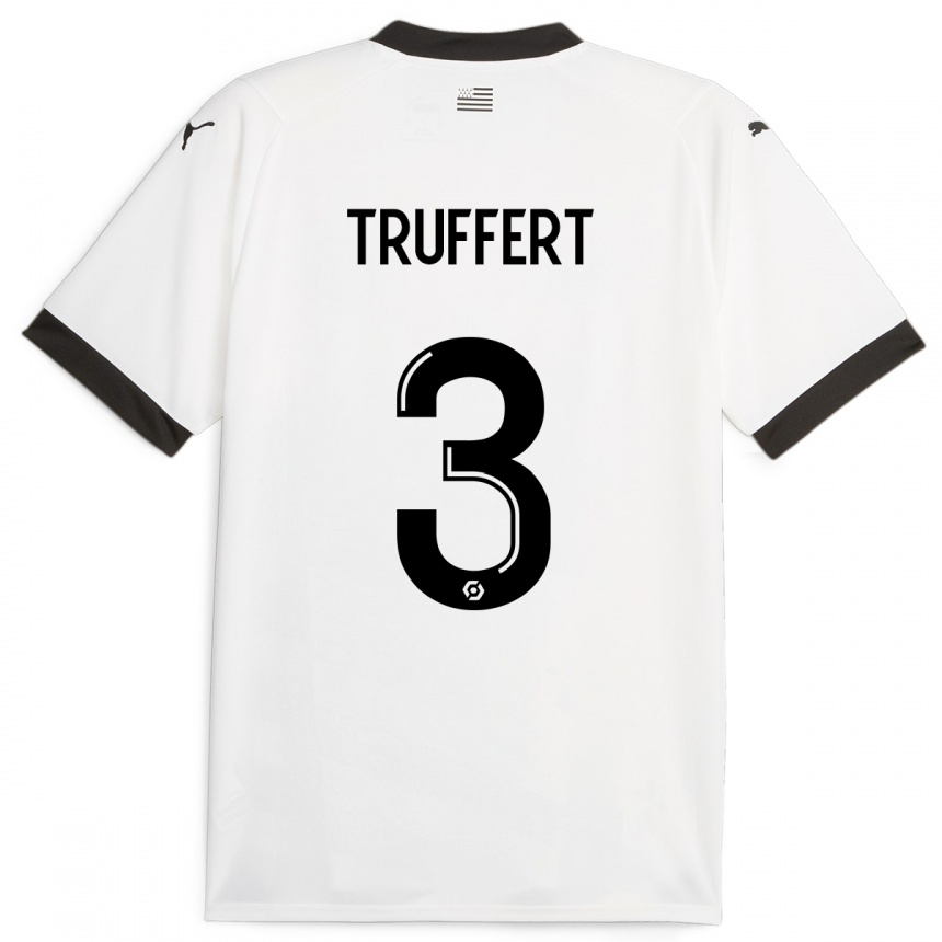 Vaikiškas Adrien Truffert #3 Baltas Išvykos Marškinėliai 2023/24 T-Shirt