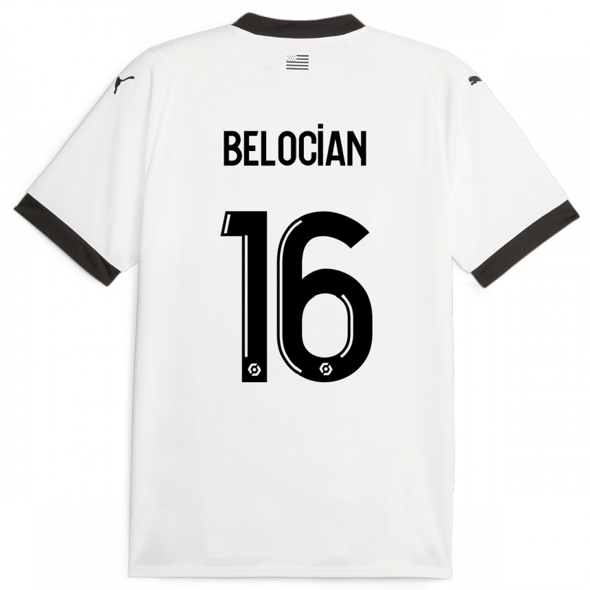 Vaikiškas Jeanuël Belocian #16 Baltas Išvykos Marškinėliai 2023/24 T-Shirt