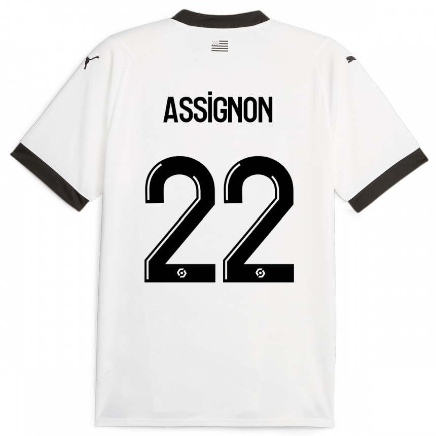 Vaikiškas Lorenz Assignon #22 Baltas Išvykos Marškinėliai 2023/24 T-Shirt