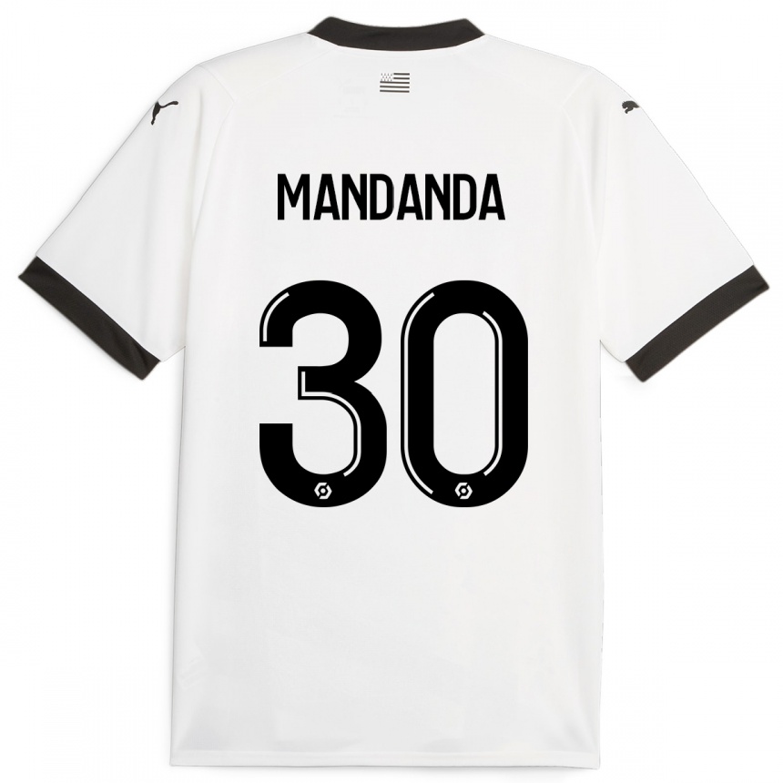 Vaikiškas Steve Mandanda #30 Baltas Išvykos Marškinėliai 2023/24 T-Shirt