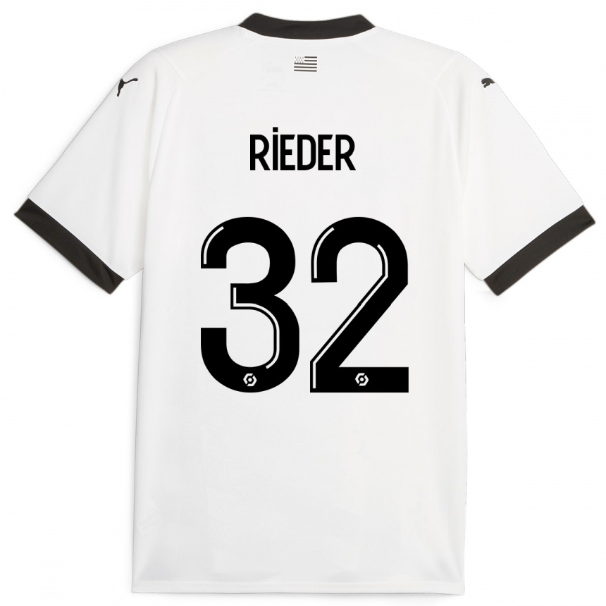 Vaikiškas Fabian Rieder #32 Baltas Išvykos Marškinėliai 2023/24 T-Shirt