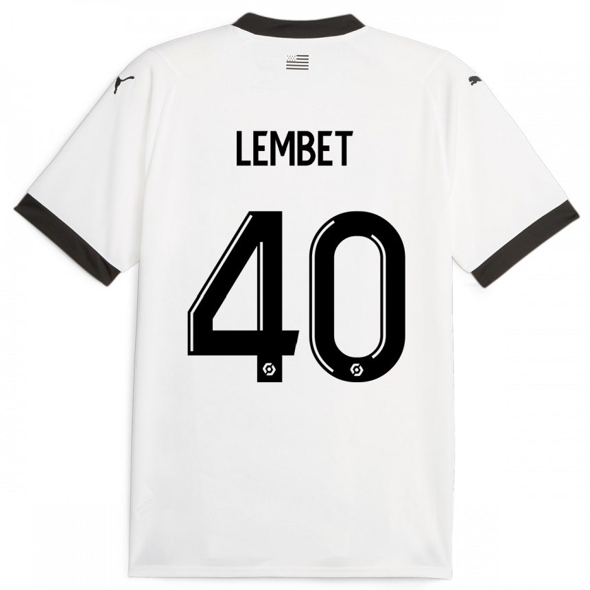 Vaikiškas Geoffrey Lembet #40 Baltas Išvykos Marškinėliai 2023/24 T-Shirt