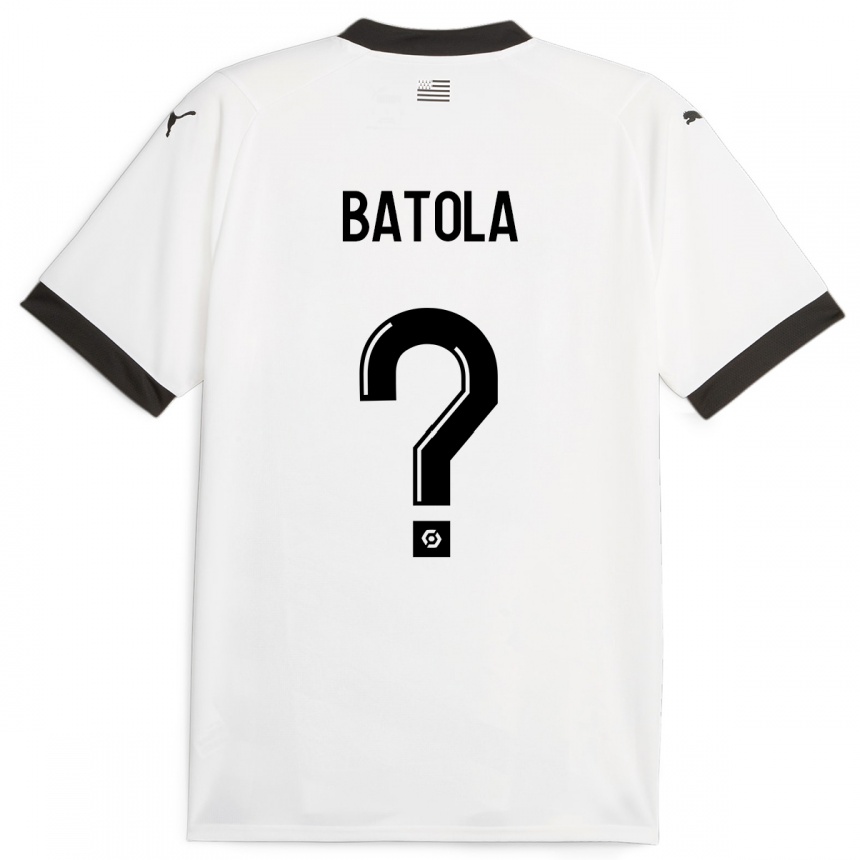 Vaikiškas Yann Batola #0 Baltas Išvykos Marškinėliai 2023/24 T-Shirt