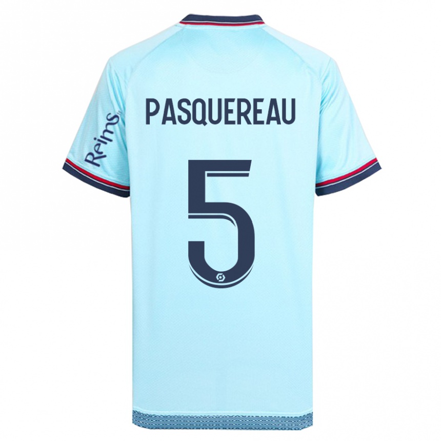 Vaikiškas Julie Pasquereau #5 Dangaus Mėlynumo Išvykos Marškinėliai 2023/24 T-Shirt