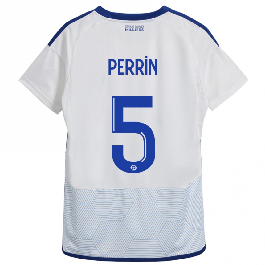 Vaikiškas Lucas Perrin #5 Baltas Išvykos Marškinėliai 2023/24 T-Shirt