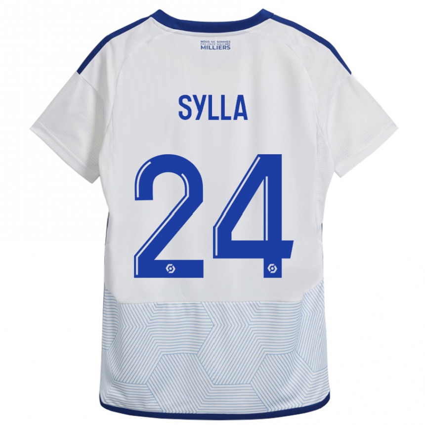 Vaikiškas Abakar Sylla #24 Baltas Išvykos Marškinėliai 2023/24 T-Shirt