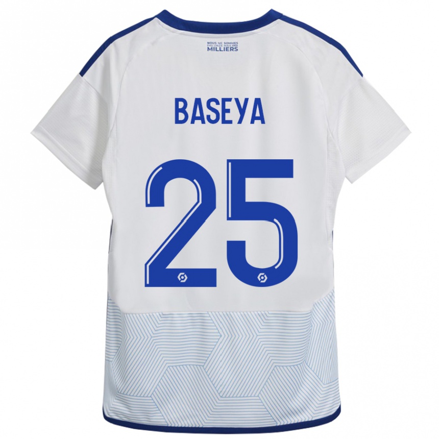 Vaikiškas Steven Baseya #25 Baltas Išvykos Marškinėliai 2023/24 T-Shirt