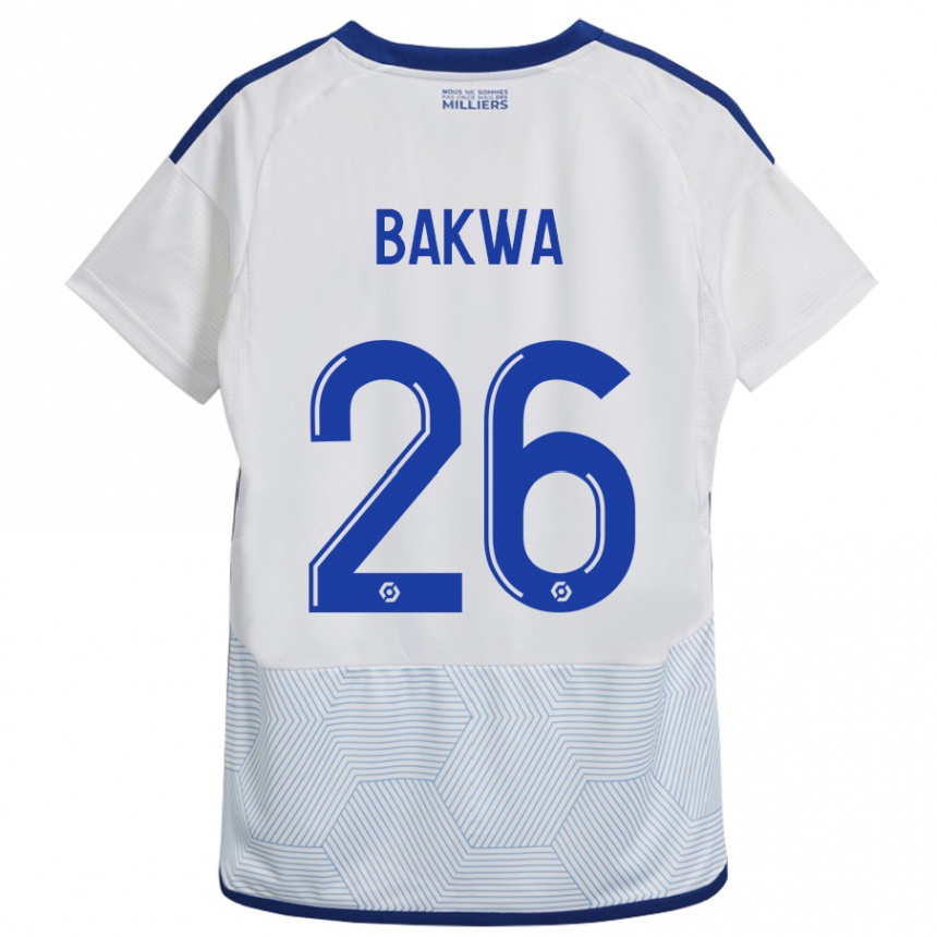 Vaikiškas Dilane Bakwa #26 Baltas Išvykos Marškinėliai 2023/24 T-Shirt