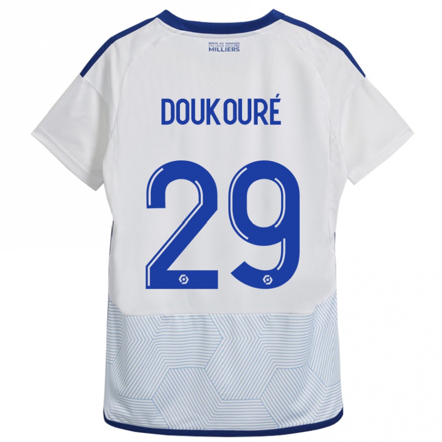 Vaikiškas Ismaël Doukouré #29 Baltas Išvykos Marškinėliai 2023/24 T-Shirt