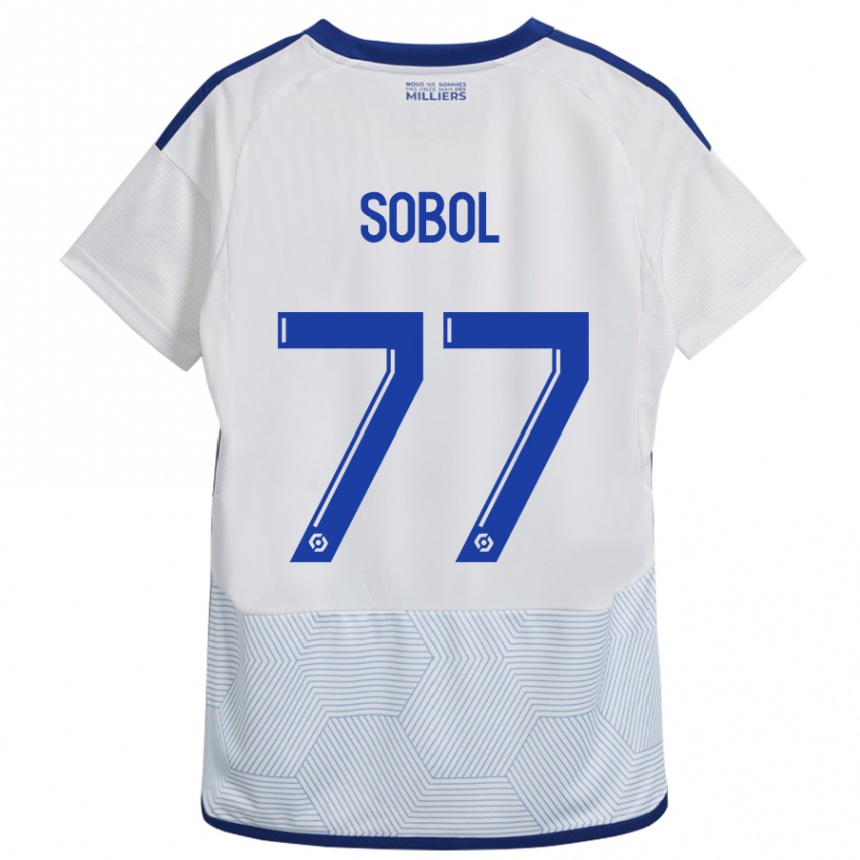 Vaikiškas Eduard Sobol #77 Baltas Išvykos Marškinėliai 2023/24 T-Shirt