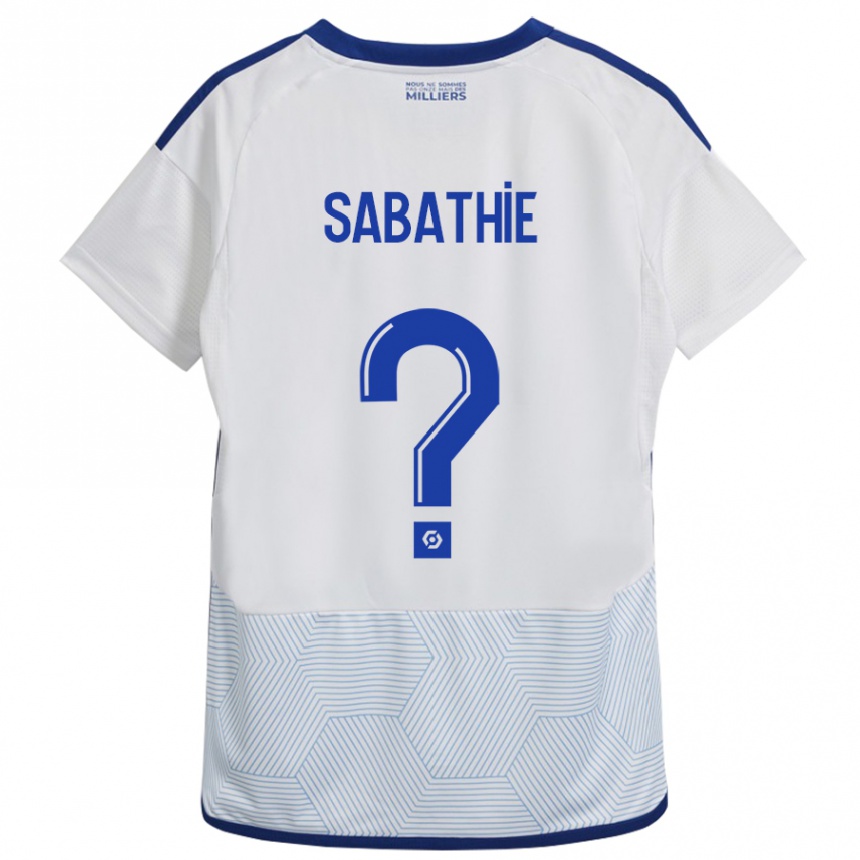 Vaikiškas Gabin Sabathié #0 Baltas Išvykos Marškinėliai 2023/24 T-Shirt