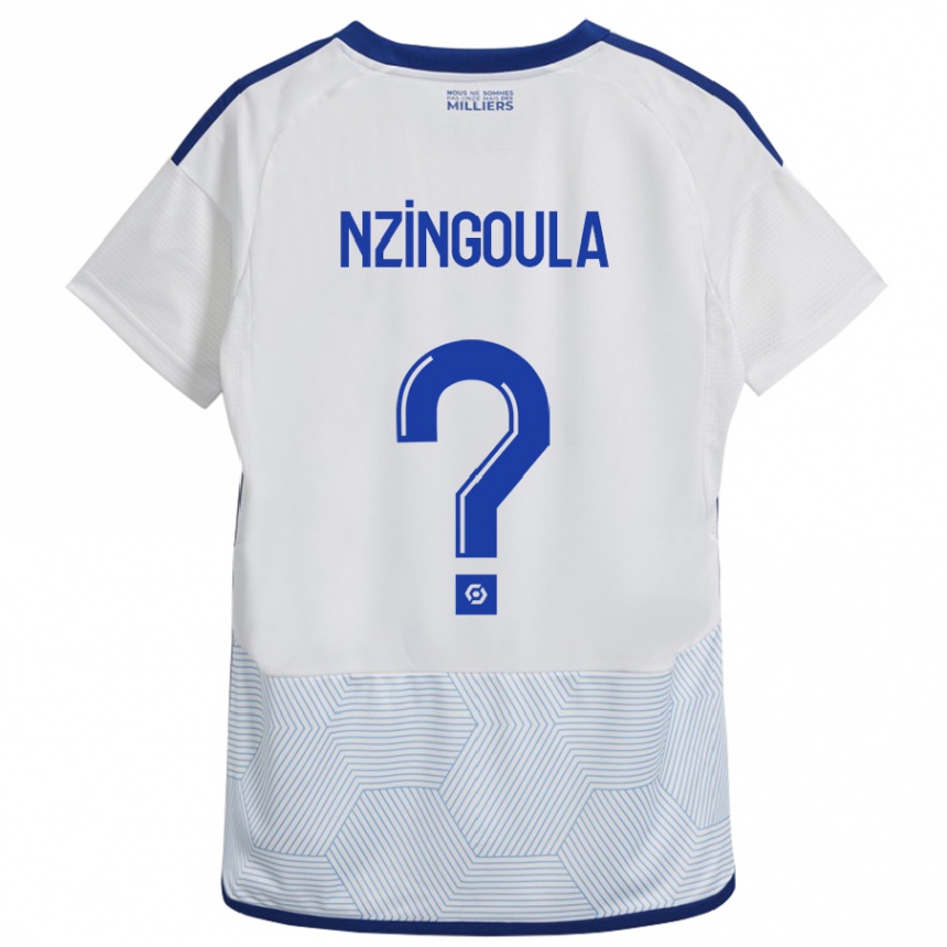 Vaikiškas Rabby Nzingoula #0 Baltas Išvykos Marškinėliai 2023/24 T-Shirt