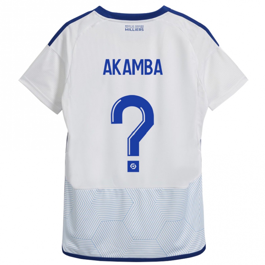 Vaikiškas Fred Akamba #0 Baltas Išvykos Marškinėliai 2023/24 T-Shirt