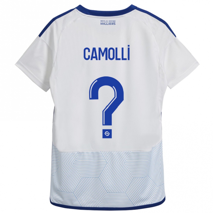 Vaikiškas Benjamin Camolli #0 Baltas Išvykos Marškinėliai 2023/24 T-Shirt