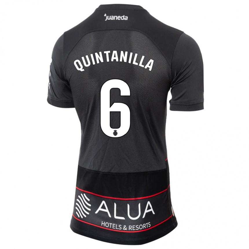 Vaikiškas Rubén Quintanilla #6 Juoda Išvykos Marškinėliai 2023/24 T-Shirt