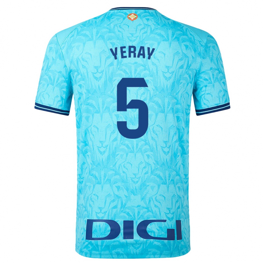 Vaikiškas Yeray Álvarez #5 Dangaus Mėlynumo Išvykos Marškinėliai 2023/24 T-Shirt