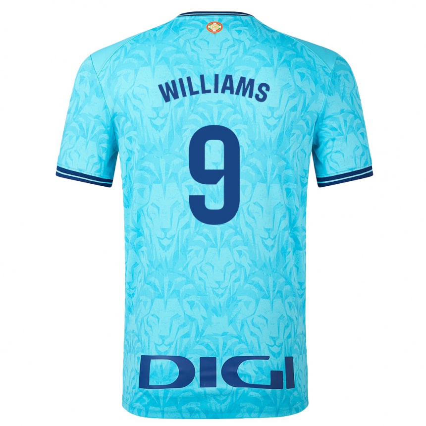 Vaikiškas Iñaki Williams #9 Dangaus Mėlynumo Išvykos Marškinėliai 2023/24 T-Shirt