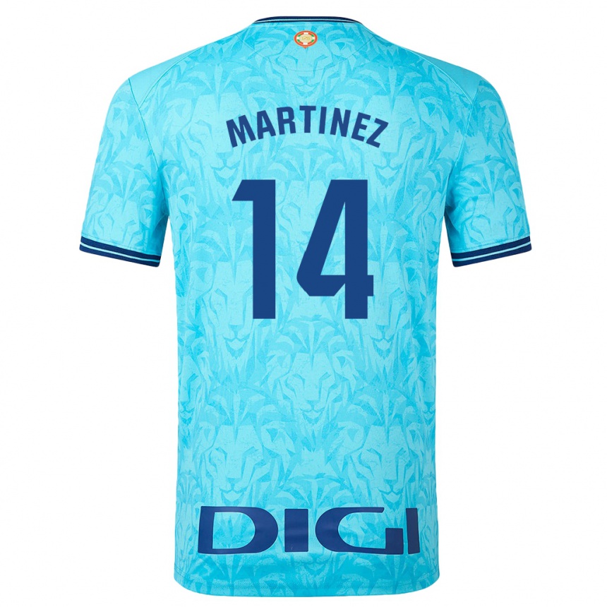 Vaikiškas Pablo Martínez #14 Dangaus Mėlynumo Išvykos Marškinėliai 2023/24 T-Shirt